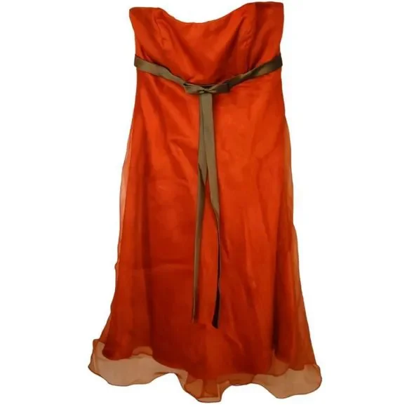 alfred angelo bridesmaid dress size chart Alfred Angelo | Dresses | Alfredangeloburnt Orange And Brown Strapless Bridesmaid  Dress Size No Tag